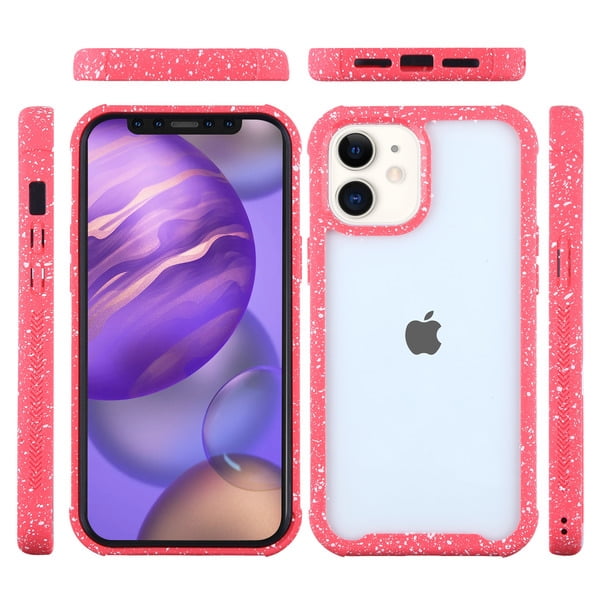Apple Iphone 12 Mini 5 4 Hybrid Cover With Tpu Cushion Enhanced Hand Grip Frame Shock Absorbing Armor Rubber Bumper Hard Transparent Clear Red Phone Cover Fit Iphone 12 Mini Walmart Com Walmart Com
