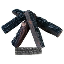 Gas Fireplace Logs，4/5pcs Ceramic Wood Logs for All Types of Indoor, Gas Inserts, Ventless & Vent Free, Ethanol, Electric, Propane or Outdoor Fireplaces & , Burning Accessories (5PCS)