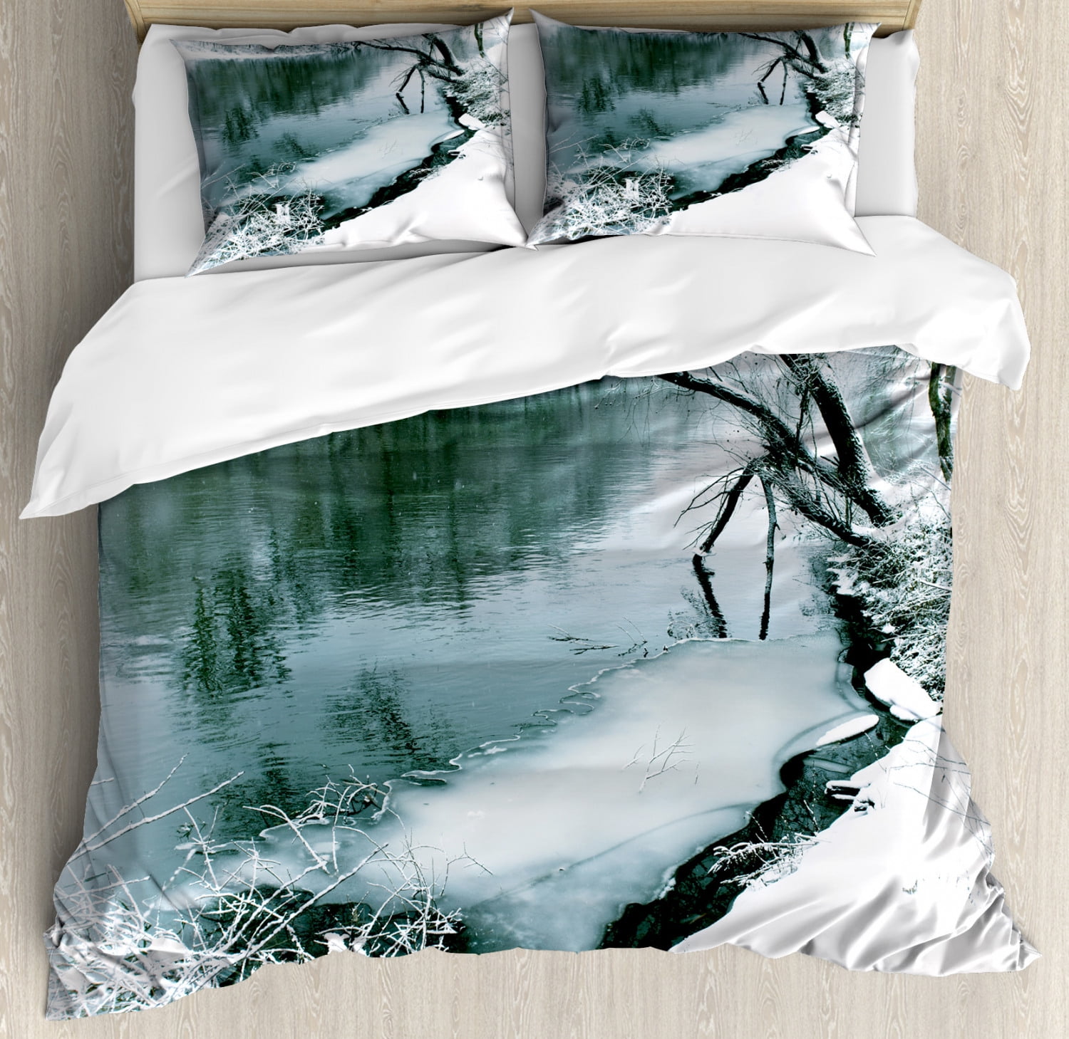 winter forest duvet cover