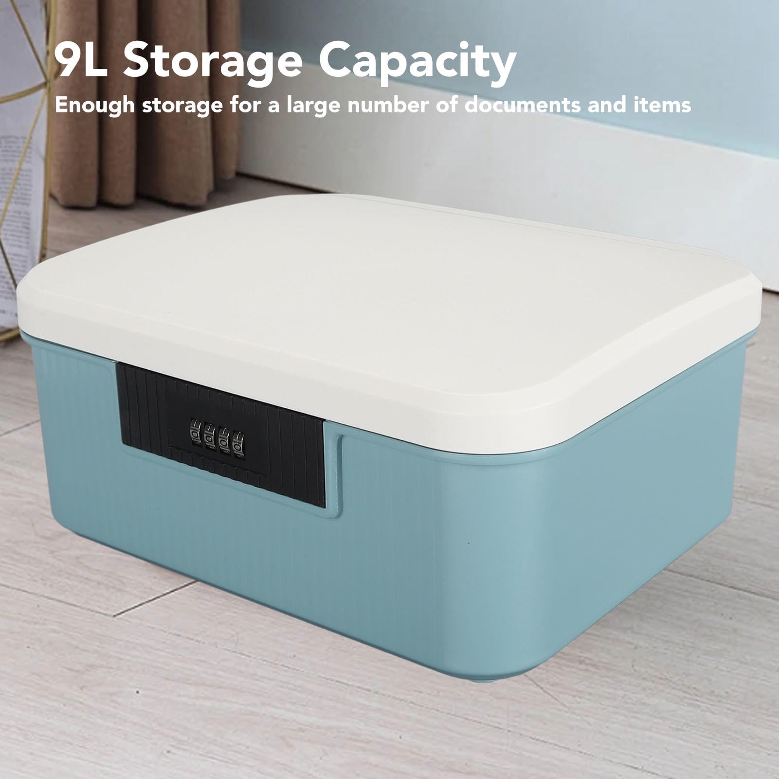 BIMZUC 9L Lockable File Organizer – Dual‑Layer Password Box, Blue, 9L Capacity, Durable ABS, Ideal for Home & Office