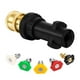 thumbnail image 1 of Adaptador para arandela a presión para acoplador rápido de 1/4 pulgadas para la serie Karcher K2 K3 K4 K5 K6 K7 con 5 puntas de boquilla para arandelas múltiples., 1 of 5