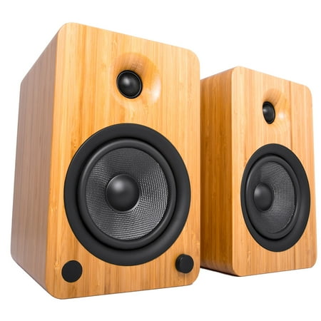 UPC: 0800152717593 | Kanto YU6 Powered Bookshelf Speakers with Built-In Bluetooth – Pair (Bamboo)