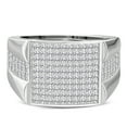 thumbnail image 2 of Men's 925 Sterling Silver Rectangular Geometric Statement Ring Cubic Zirconia Size 9, 2 of 2