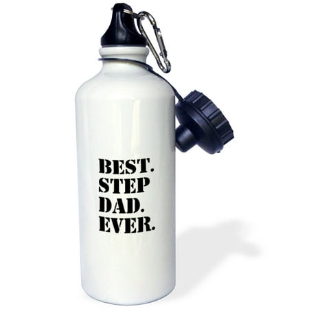 3dRose Best Step Dad Ever - Gifts for family and relatives - stepdad - stepfather - Good for Fathers day, Sports Water Bottle,