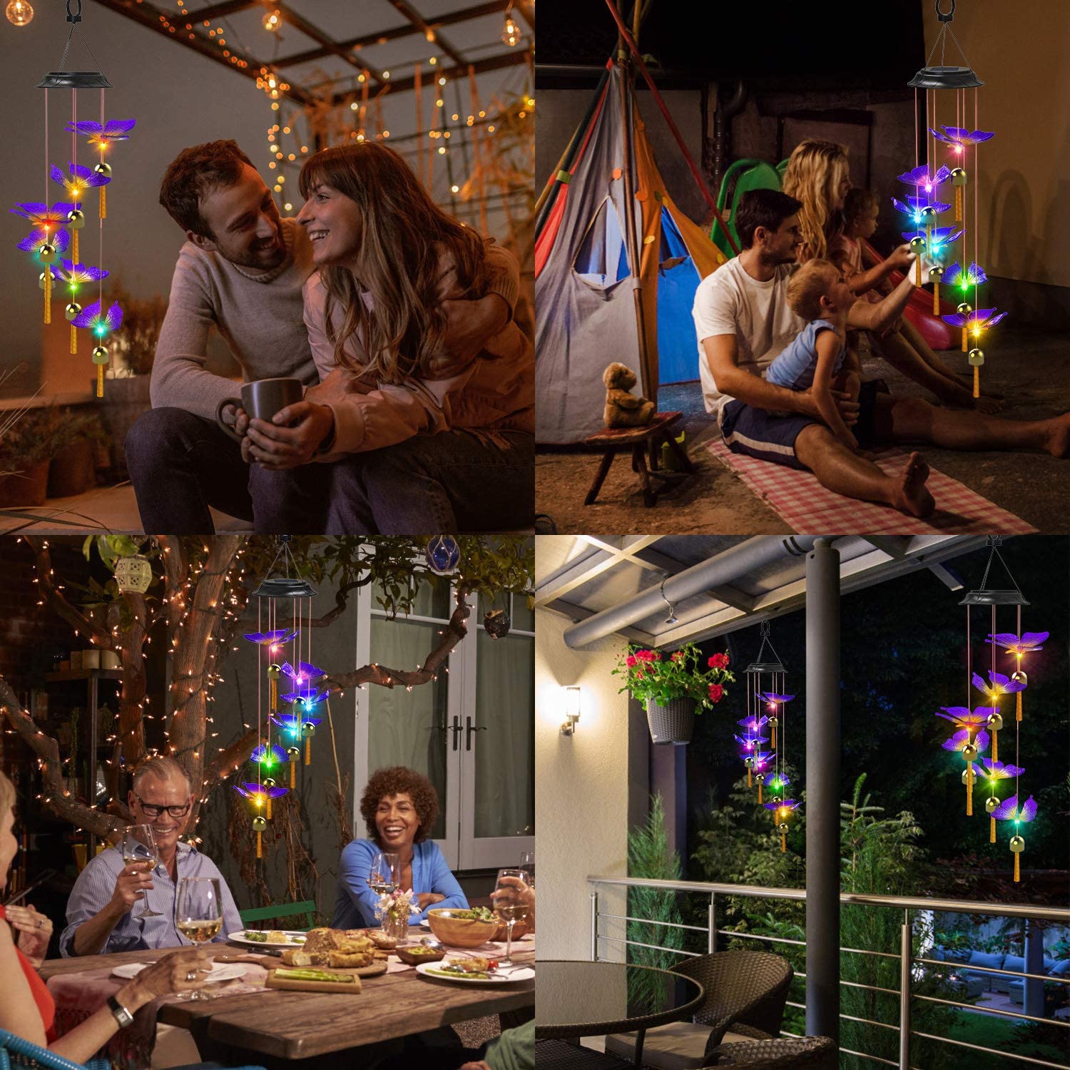 QiShi Solar Butterfly Wind Chimes with LED Lights photo 3
