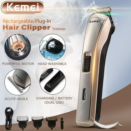 KEMEI Professional Low-Noise Hair Clipper Wireless Shaver Trimmer Electric Beard Razors Haircut Grooming Gifts With Limited Comb Set with 3Pcs Limited