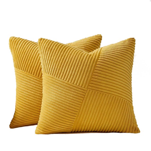 Juego de fundas de almohada de pana de terciopelo suave de 45 x 45 cm (juego de 2)