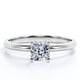 thumbnail image 1 of JeenMata Anillo de Compromiso con Solitario de Moissanita de Talla Cojín de 1 Quilate con Engaste en Garras y Baño de Oro Blanco de 18 K sobre Plata, Certificado, 1 of 7