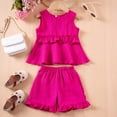 thumbnail image 2 of MEZZALL Summer Girls Outfits Toddler Casual Sleeveless Ruffled Shorts Set For 9 Months 6 Years Old Comfortable Playwear Everyday Wear Breathable Baby Wear, 2 of 9