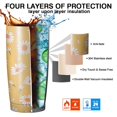 thumbnail image 7 of Daisy Yellow 20oz Tumbler Stainless Steel Double Wall Vacuum Insulated Coffee Mug Travel Cups for Wife Mom Daughter Sister Friend Coworker, Metal Straws and Brush, 7 of 7