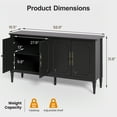 thumbnail image 5 of Heynemo Console Cabinet, 58'' Mid Century Modern Buffet Sideboard, with 4 Doors, for Entryway, Living Room, Bedroom, Dining Room (Black), 5 of 10