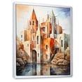thumbnail image 2 of Designart "Cubist Religious Landscape Chapel Edition II" Spiritual Framed Wall Art - Cabin Yellow Church Living Room Framed Canvas Art, 2 of 6
