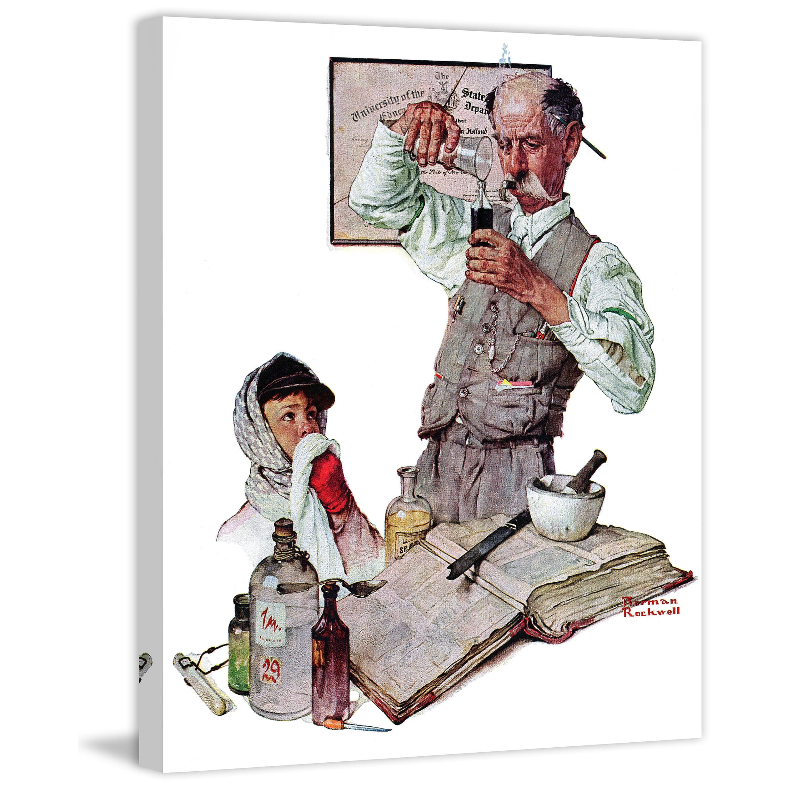 Marmont Hill "Pharmacist" by Norman Rockwell Painting Print on Canvas