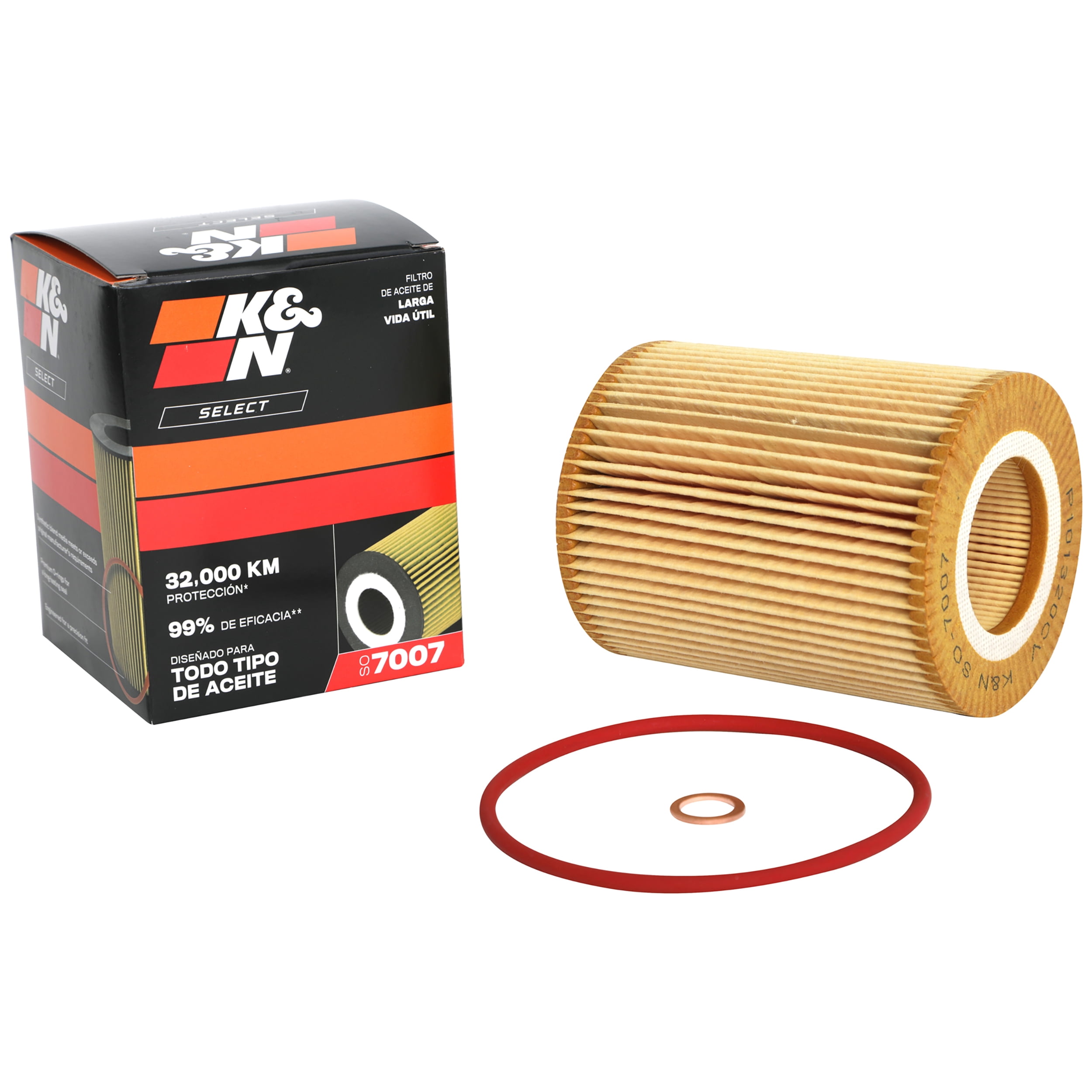K&N Select Oil Filter: 20,000 Mile Premium Engine Protection, Higher Oil Flow Rates, Compatible with All Oils, SO-7007
