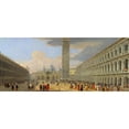 thumbnail image 2 of Anonymous 24x12 Black Ornate Framed Double Matted Museum Art Print Titled: Piazza San Marco, Venice (ca. 1709), 2 of 5