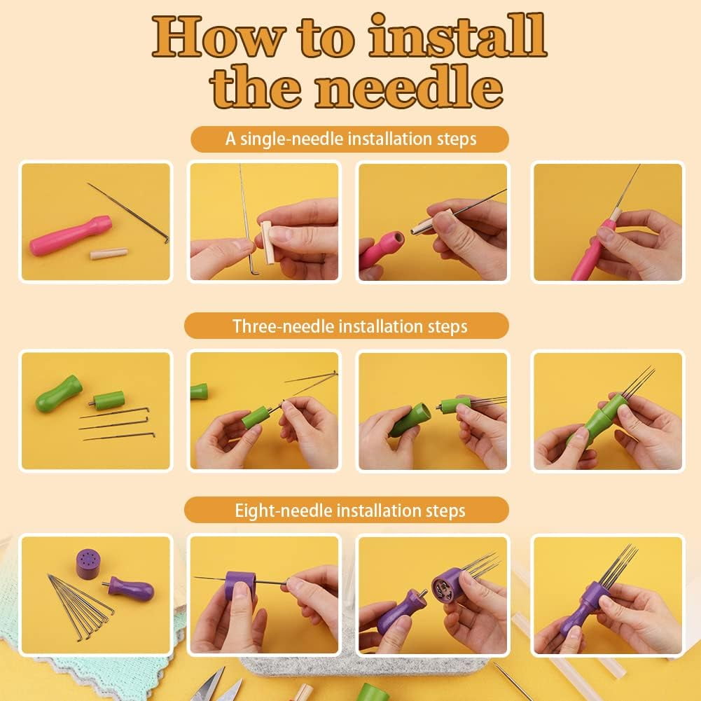 99 Pcs Needle Felting Kit, Wool Felting Needles 3 Sizes with Felting Pad for DIY Craft