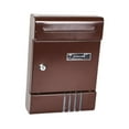 thumbnail image 2 of Luzkey Wall Mount Mailboxes for Outside Letterbox Lockable Large Capacity Easy Installation Magazines Post Postbox for External Gate Brown, 2 of 8