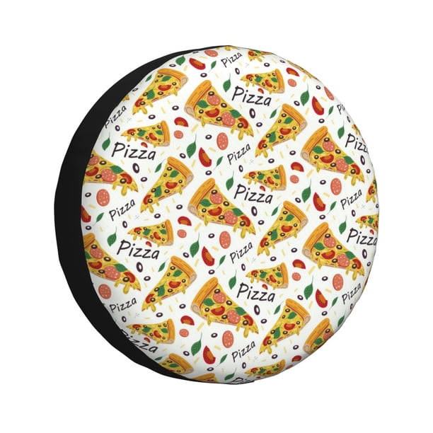 Fotbe Pizza Slices Funda de Llanta de Repuesto con Estampado, Engrosada, Ajuste Universal para Jeep, Remolque, RV, SUV, Camión-17 inch