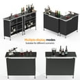 thumbnail image 2 of Ktaxon 43" Foldable Bar Table, Mobile Bar with 3-Tier Shelves & Carry Bag - Perfect for Events, Parties, Camping, Picnics, Tradeshows, and Both Outdoor/Indoor Use (Comes with Black Skirt,  Black), 2 of 10