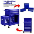 thumbnail image 4 of Aukfa Tool Box, 3 in 1 Steel Rolling Tool Chest w/ 6-Drawers & 2 Cabinet for Garage Workshop, Blue, 4 of 20