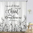 thumbnail image 2 of Gray Eucalyptus Shower Curtain,Floral Inspirational Quote Shower Curtains for Bathroom,Rustic Farmhouse Leaves on Vintage Wood Boards Bathroom Shower Curtain Sets,Fabric Bath Curtain 70X70in, 2 of 7