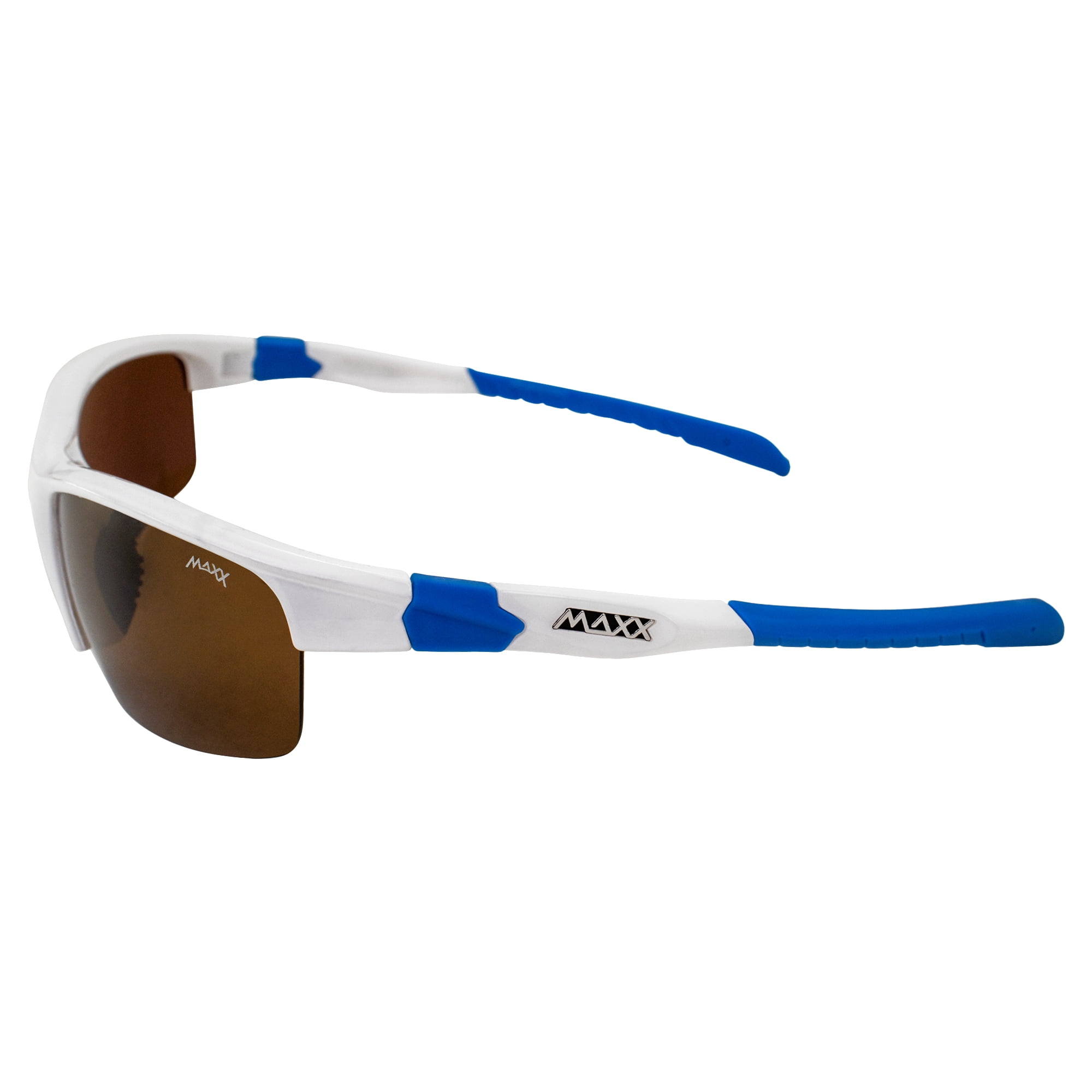 Maxx Switchback Brown Polarized Lenses White Frame Sports Sunglasses