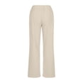 thumbnail image 4 of ReTeiv Women's Pants Summer Cotton Linen Wide Leg Pants Women Loose Palazzo Pant Pocket Elastic Waist Button Casual Pants, 4 of 6