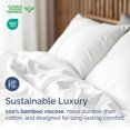 thumbnail image 4 of CGK Linens 4-Piece Luxury Bamboo Cooling Sheet Set - Full Size 100% Bamboo Derived Rayon Premium Bed Sheets, White, 4 of 6