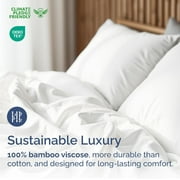 CGK Linens 4-Piece Luxury Bamboo Cooling Sheet Set - Queen Size 100% Bamboo Derived Rayon Premium Bed Sheets, White