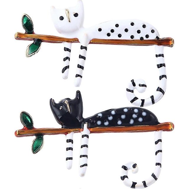 2pcs Cat Pins Set Women Jewelry Adorable Cat Pins for Hats Jackets Clothes Decor