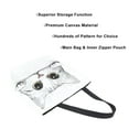 thumbnail image 3 of FORMRS Womens Canvas Tote Bag with Zipper Inner Pocket Shoulder Handbag, White Cat, 3 of 7