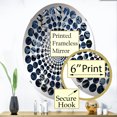 thumbnail image 3 of Designart "Elegance Amidst Blue Ferns V" Ferns Radial Dot Round Wall Mirror - Floral Oval Printed Decorative Mirror - Multiple Color Options, 3 of 5