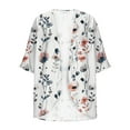 thumbnail image 4 of Frostluinai Women's Chiffon Kimono Cardigans 3/4 Sleeve Open Front Floral Cardigans Boho Casual Beach Cover Up Plus Size Loose Cardigans, 4 of 5