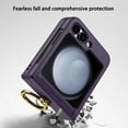 thumbnail image 4 of Compatible with Samsung Galaxy Z Flip 6 Case (Built-in Back Screen Protector) with Hinge Protection & Ring Kickstand, Slim and Thin Protective Case Cover for Samsung Galaxy Z Flip 6, Darkpurple, 4 of 6