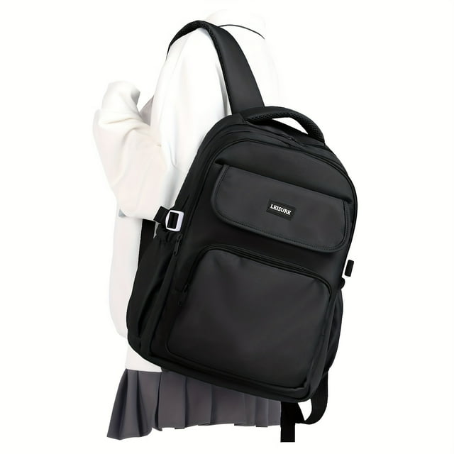 Men's Nylon Backpack Simple Large Capacity Computer Travel Backpack Schoolbag For College High School Junior High School Students