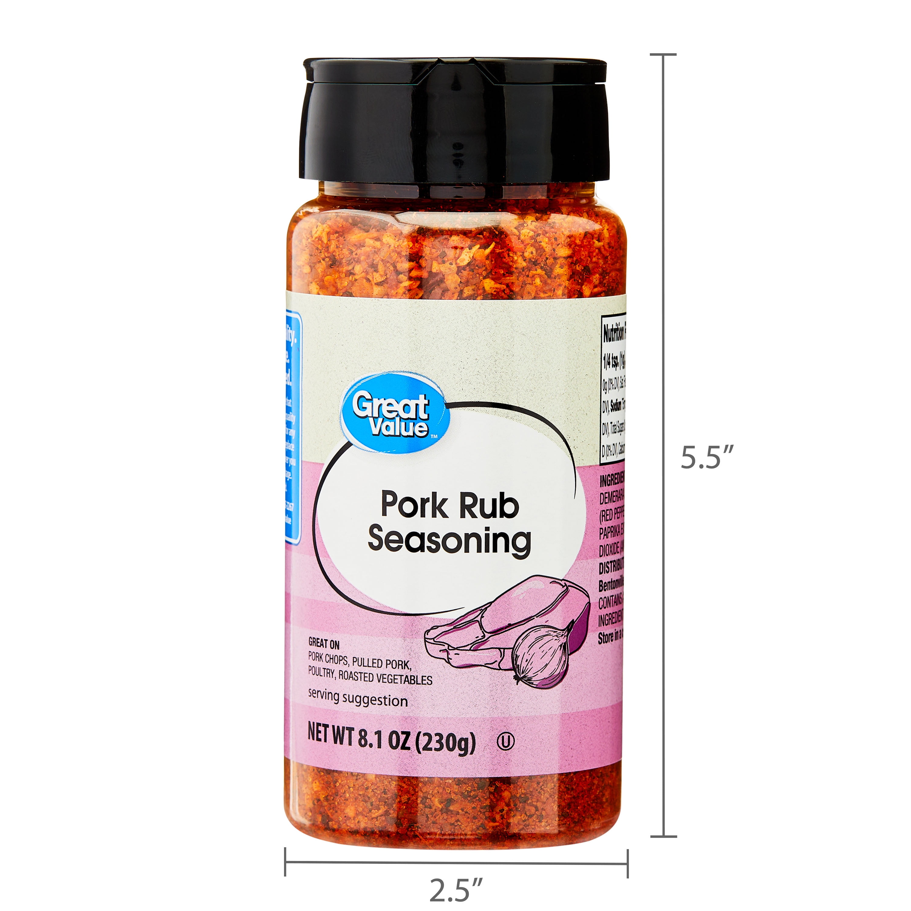 Great Value Pork Rub Seasoning, 8.1 oz