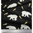 thumbnail image 2 of Soimoi Black Heavy Canvas Fabric Falling Star & Polar Bear Animal Print Fabric by Yard 58 Inch Wide, 2 of 3