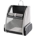 thumbnail image 1 of Dog and Cats Transport Bag, Spacious and Breathable Foldable Pet Mesh Backpack with Metal Structure, Stable and Comfortable Basket for Train, Car or Air Travel, 1 of 5