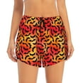 thumbnail image 4 of Lsque Flying Black Bat Printed Women's Running Shorts with Liner Pockets,Elastic Quick Dry Workout Athletic Gym Yoga Shorts,Womens High Waist Shorts-, 4 of 9