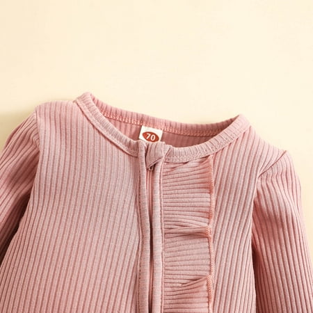 

Aayomet Baby Bodysuit Girl Fall Winter Rompers Baby Boy Unisex Baby Boys Girls Crewneck Waffle Knit Sweatshirt Romper Oversized Long Sleeve Bubble Onesie Bodysuit Tops Pink 12-18 Months