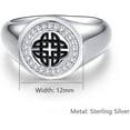 thumbnail image 2 of NUNCAD Signet Ring 925 Sterling Silver Celtic Knot Ring for Men Signet Biker Bands, 2 of 5