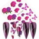 thumbnail image 4 of Calcomanías de flores para decoración de uñas, pegatinas de uñas de mariposa para mujeres, suministros de decoración de uñas de rosas con diseño de hojas florales variadas, lámina, 4 of 5