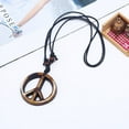 thumbnail image 4 of Vintage Handwoven Resin Peace Sign Men's Necklace, 4 of 5