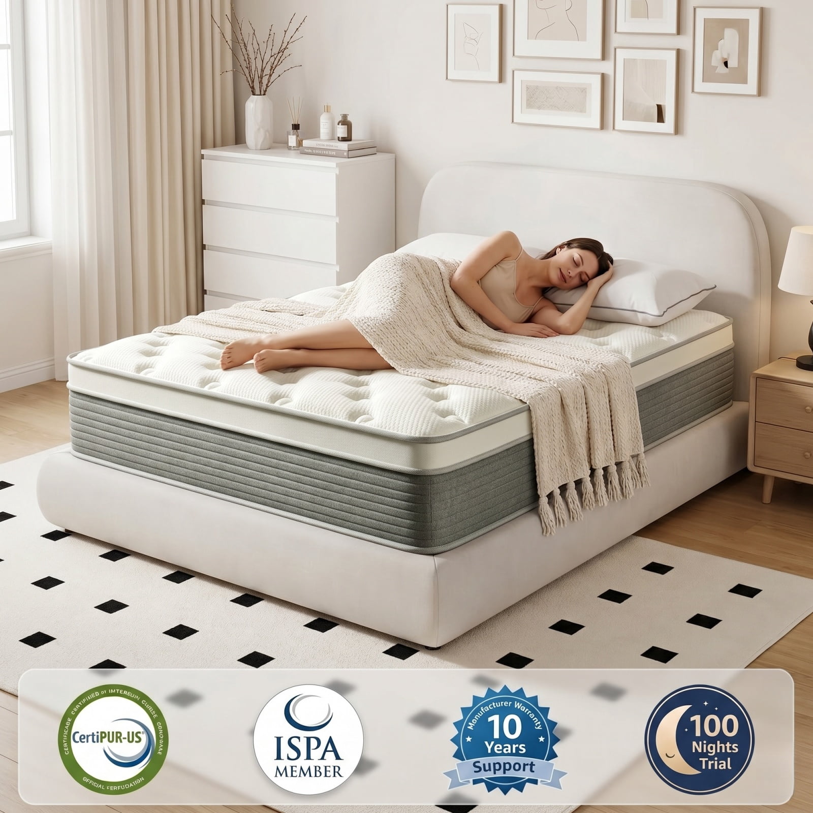 CIUANCE 12 inch Full Mattress,Cooling Gel Memory Foam Mattress in a Box,Fiberglass Free Bed for Pressure Relief & Back Pain, CertiPUR-US Certified