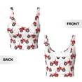 thumbnail image 3 of Sikiie Red Wheeled Tractors Print Strappy Sports Bra for Women Padded Push Up Sports Bra Athletic Running Sports Bra Workout Bra Yoga Bra, 3 of 5