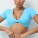 thumbnail image 5 of 2024 Pad Fitness mujeres gimnasio Yoga Top corto cultivo Yoga camisa camisetas deportivas ropa de entrenamiento ropa de ejercicio, 5 of 5