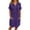-B-Purple72, variant on FINALGANG Autumn Dress For Women Solid Color Turndown Collar Short Sleeve Dresses Buttons Down Loose Sundress With Pockets Skin Friendly Relaxed Fit Activewear