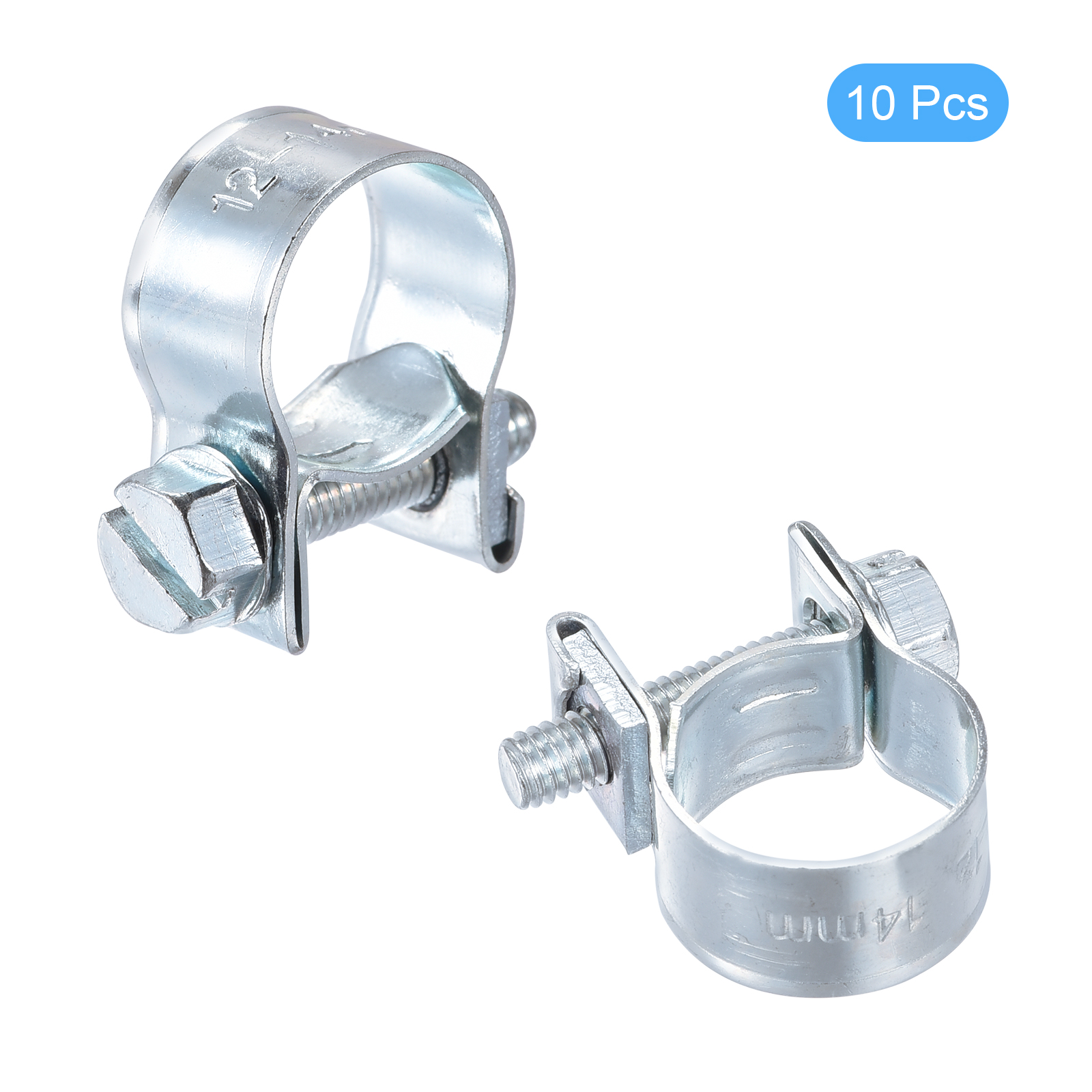 Unique Bargains Mini Fuel Injection Hose Clamp Zinc Plated Steel Fuel Line Clamp 12-14mm