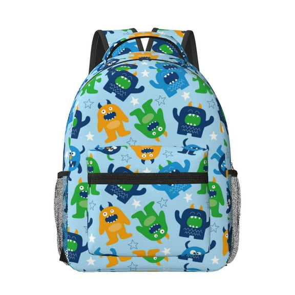 Goofa Cartoon Monster Pattern Comfortable Student Backpack - Ergonomic Design, Durable, Water-Resistant, Multi-Compartment,Travel, and Outdoor Activities
