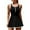 Black, variant on Women Tennis Dress Zipper Workout Dresses Built-in Bra Athletic Skirts with Shorts and Pockets